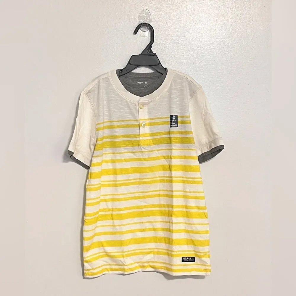 (2) GAP Kids Boys Stripe Cotton T Shirt Lot Sz M (8-9 Y)